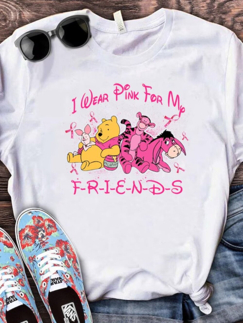 I Wear Pink For My Friends Cancer Shirt, Disney Breast Cancer Shirt